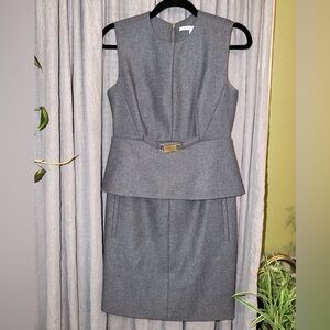 Diane Von Furstenberg delian wool sheath peplum belt  Dress size 4